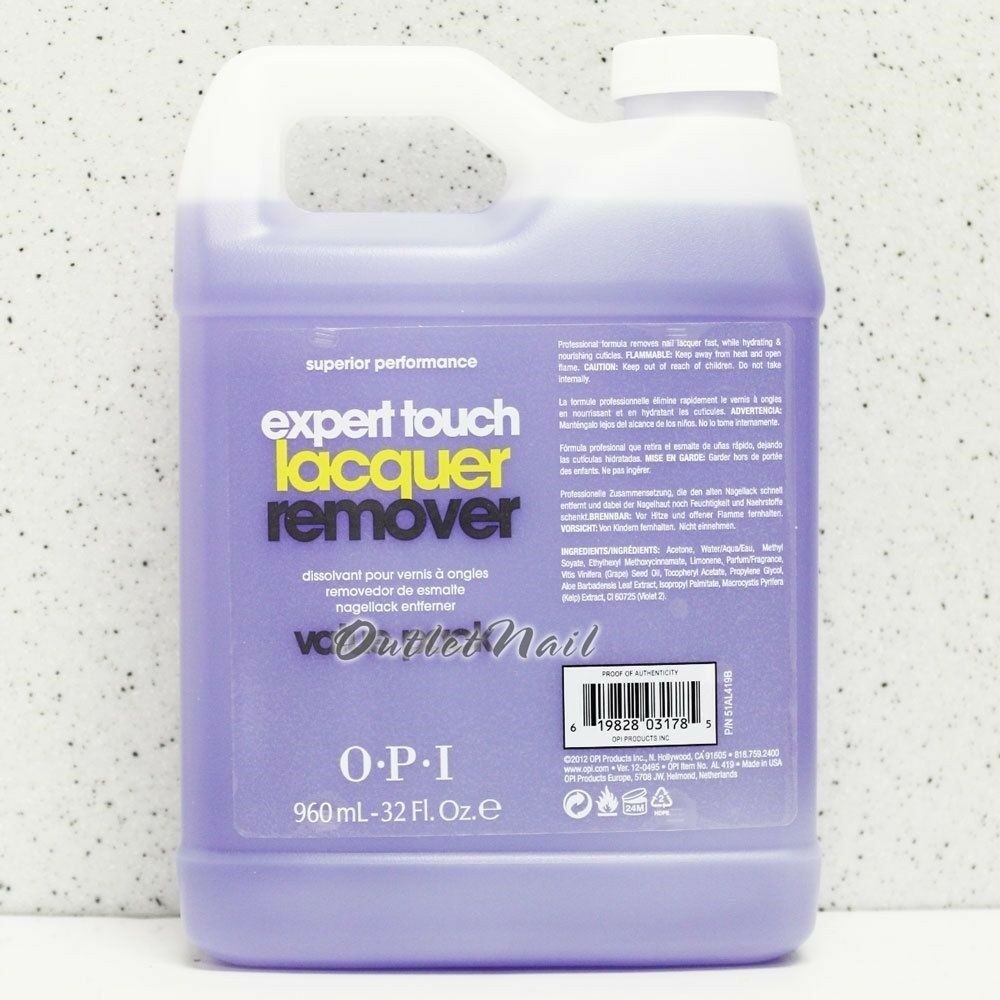 32 Oz 960ml Opi Gelcolor Expert Touch Gel Remover Artificial Nail Remover 32oz