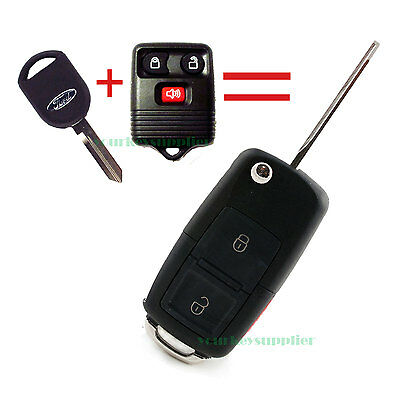 New Flip Key Fob Keyless Entry Remote Combo 3 Button For Ford F150 Vw Style