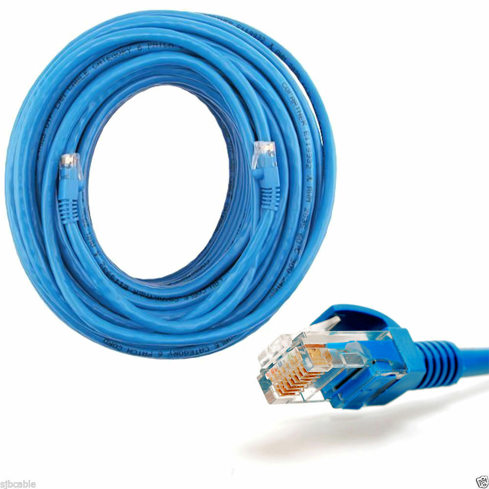 Cat6 Patch Cord Cable 500mhz Ethernet Internet Network Lan Rj45 Utp Blue Us New
