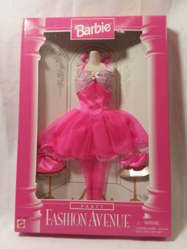 New Barbie Fashion Avenue #15865 Party Dress Pink Halter Dress Bag Nrfb Minty!