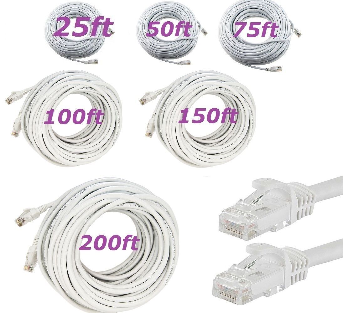 Cat 6 Cat6 Patch Cord Cable 500mhz Ethernet Internet Network Lan Rj45 Utp White