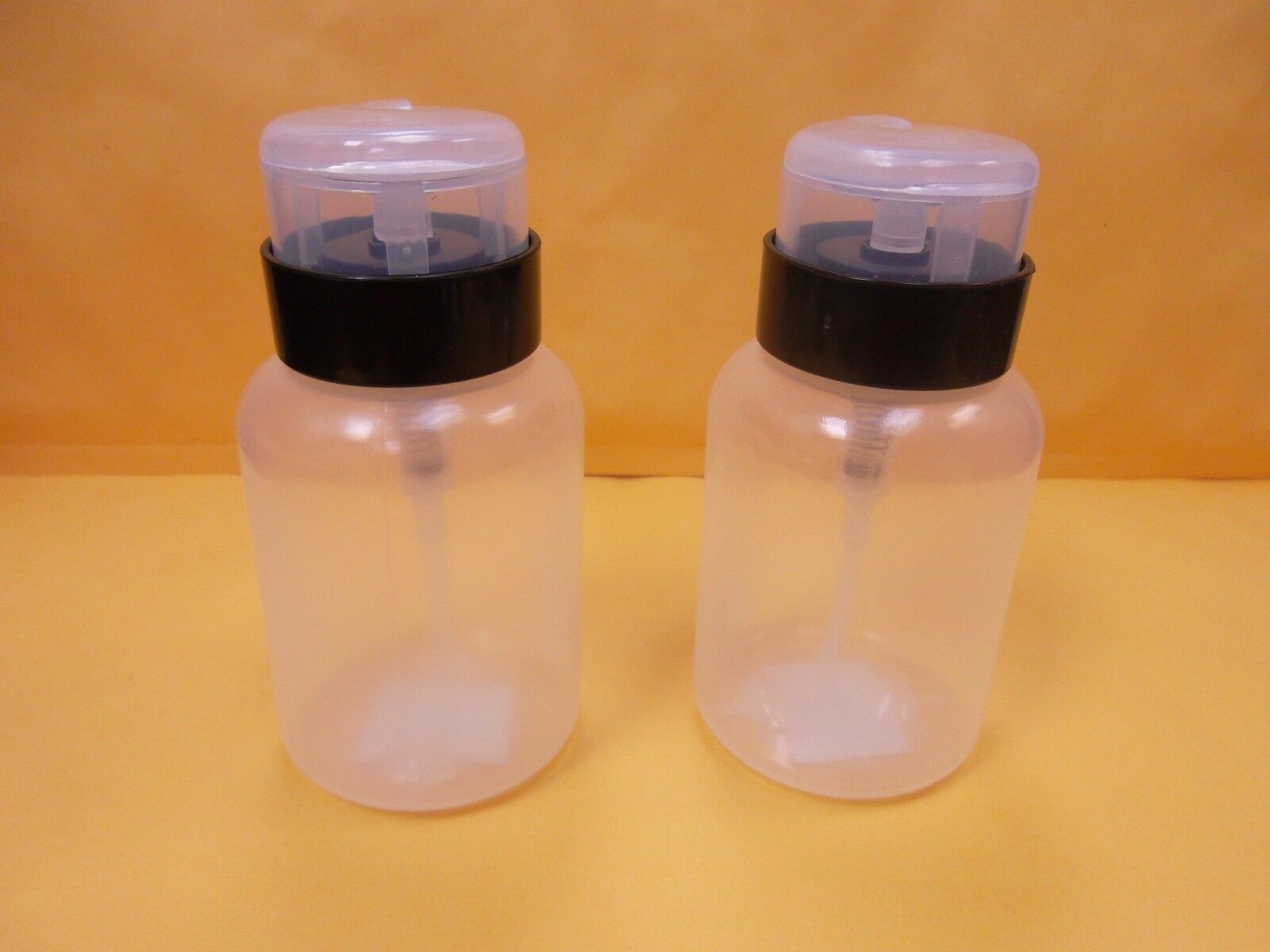 2 Clear Pump Dispenser 8 Oz Bottle For Acetone,polish Remover,alcohol,liquid,oil