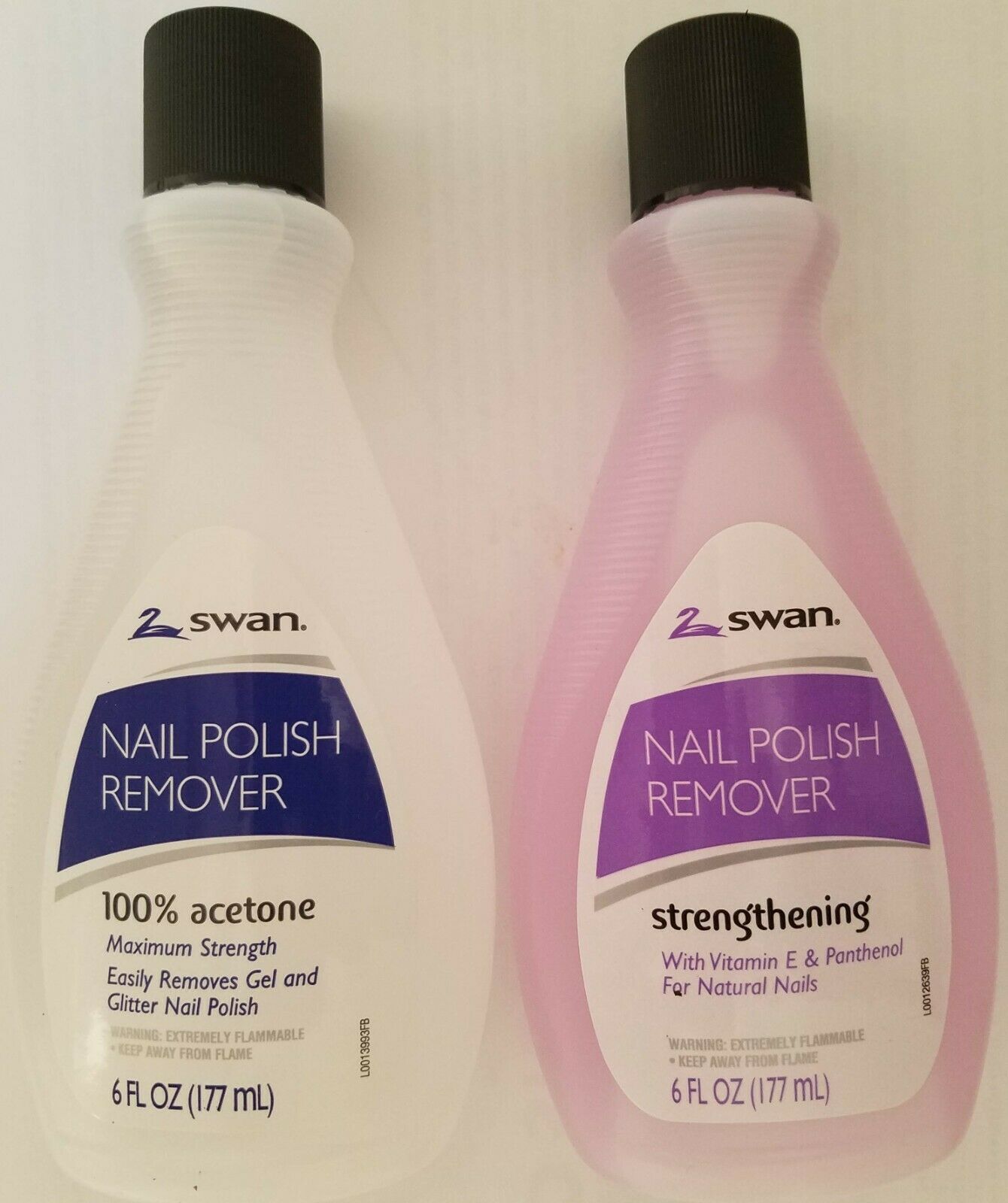 Swan Nail Polish Removers 6oz/bottle, Select 100% Acetone Or Strengthening