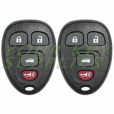 2 New Replacement 4 Button Keyless Remote Key Fob For Gm 22733523