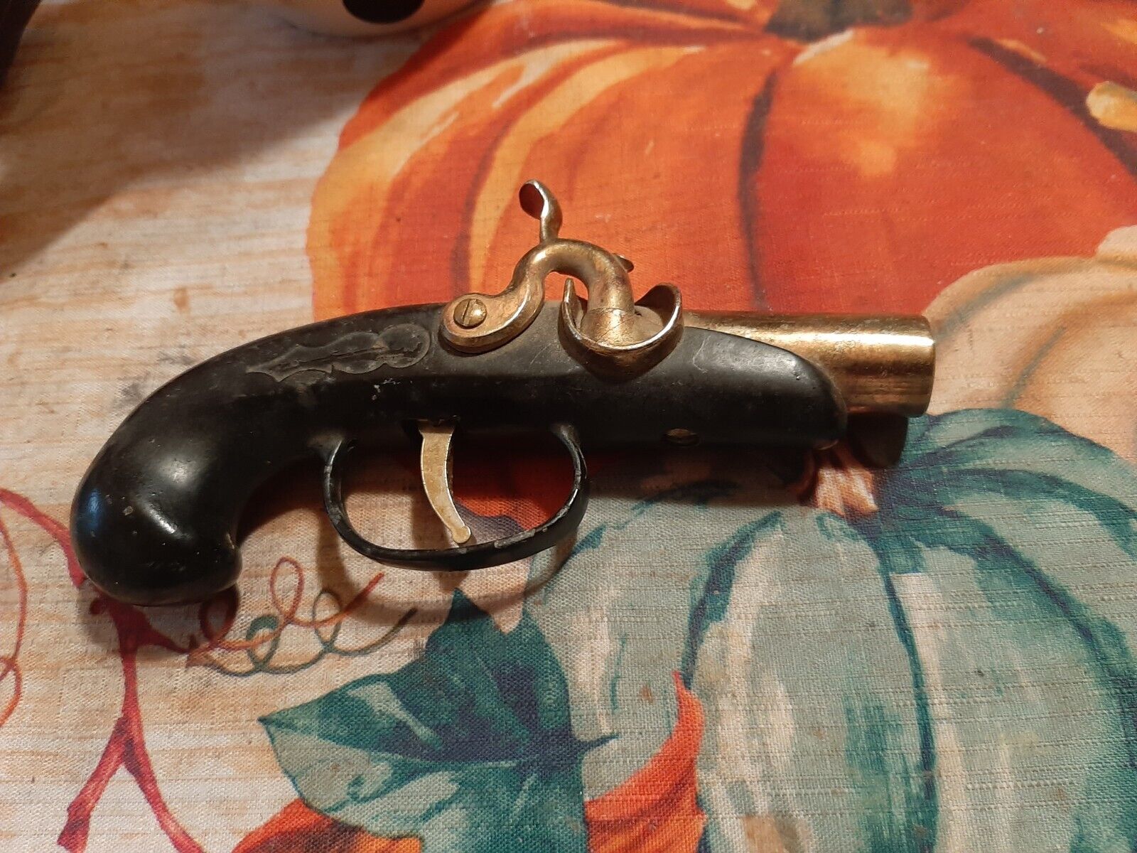 Vintage Flintlock Pistol Cigarette Lighter Cigar Old Gun Shape