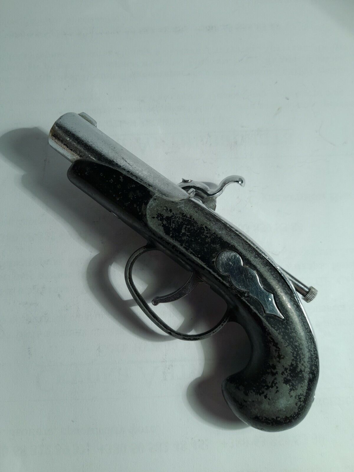 Vintage Gasoline Lighter Souvenirs Dueling Pistol Works Well Rare