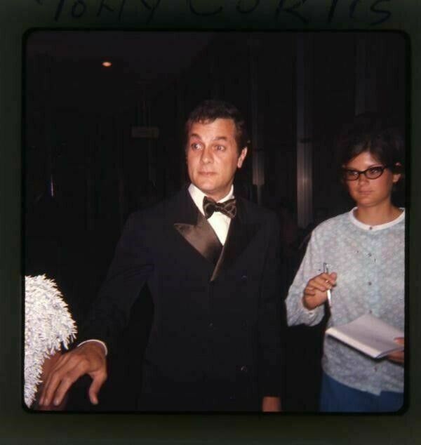 Tony Curtis In Tuxedo Vintage Candid 120 Film Color Transparency Slide