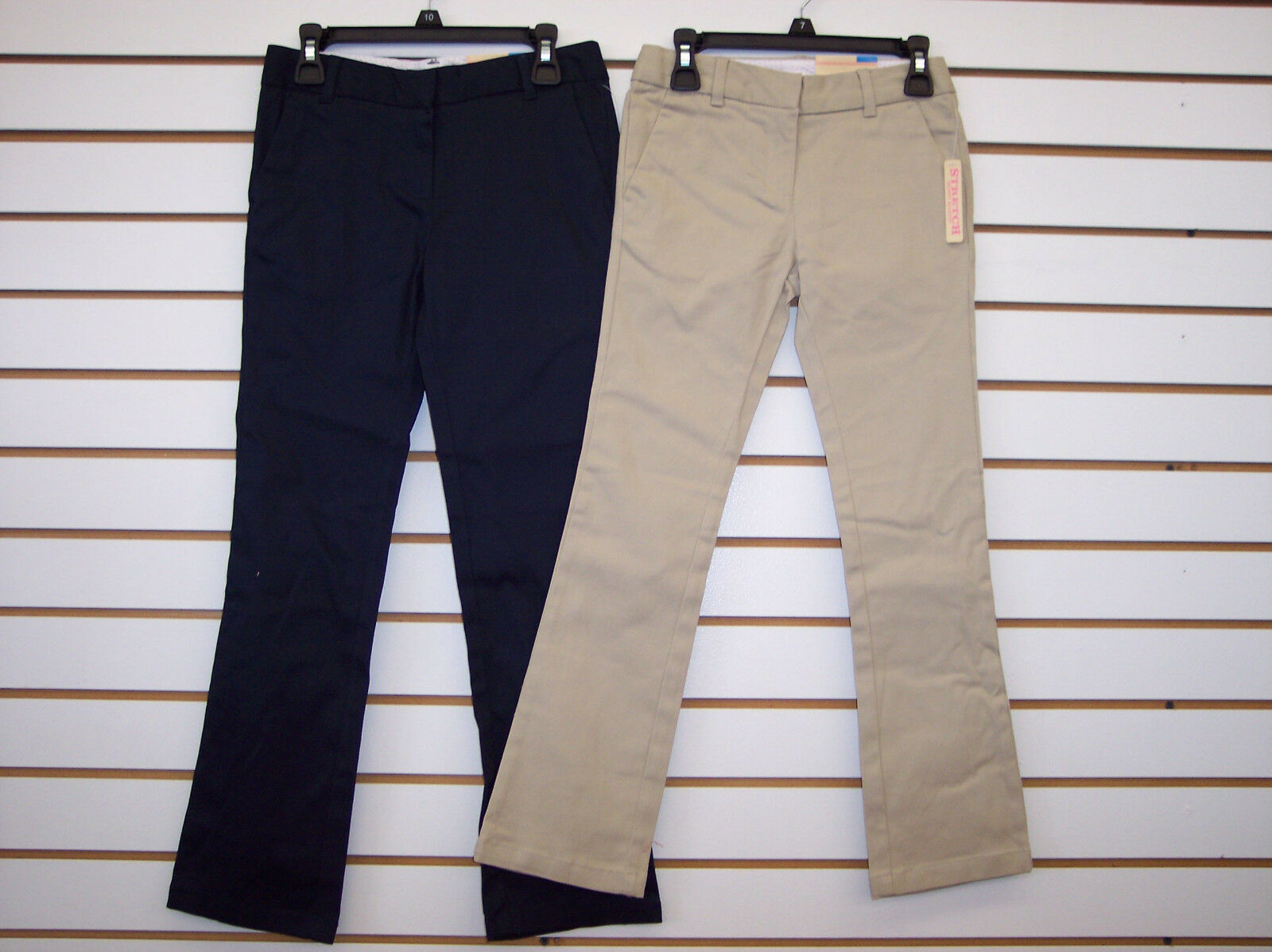Girls Dockers Navy Or Khaki Skinny Stretch Bootcut Uniform Pants Size 5 - 16