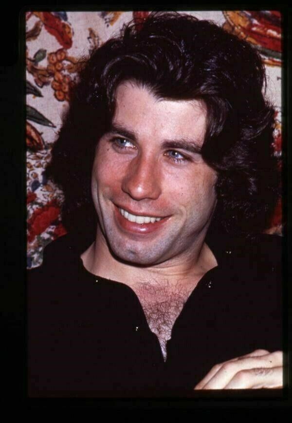 John Travolta Candid 1978 Smiling Photographer Stamped Original Transparency