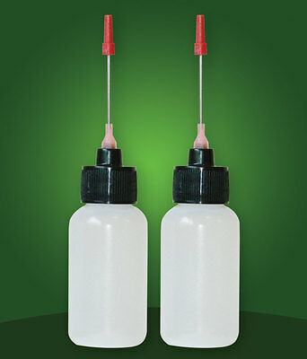 Two 1 Oz Bottles With Stainless Steel Needle Tip Dispenser For Flux