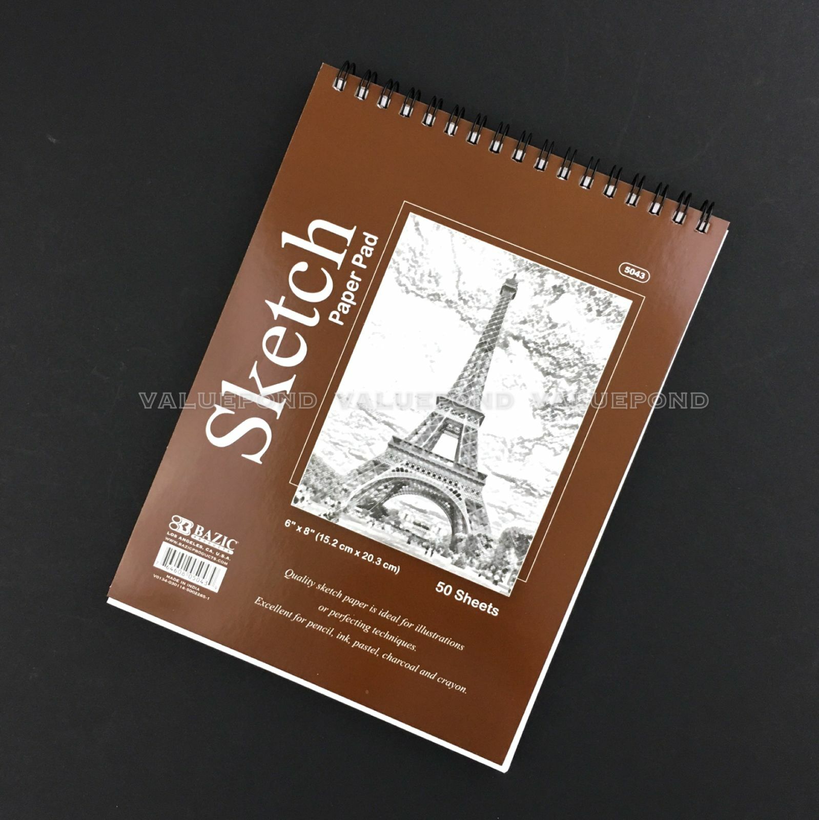 6" X 8" Premium Sketch Book Paper Pad 50 Sheets Quality Top Spiral Bound (f02)