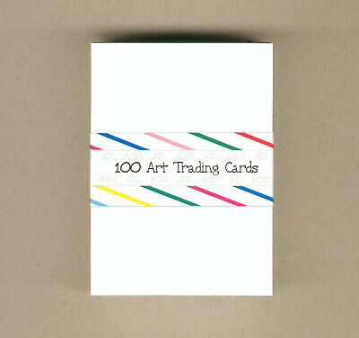 100 Blank White Aceo Atc Artist Trading Cards ~ Drawing Collage
